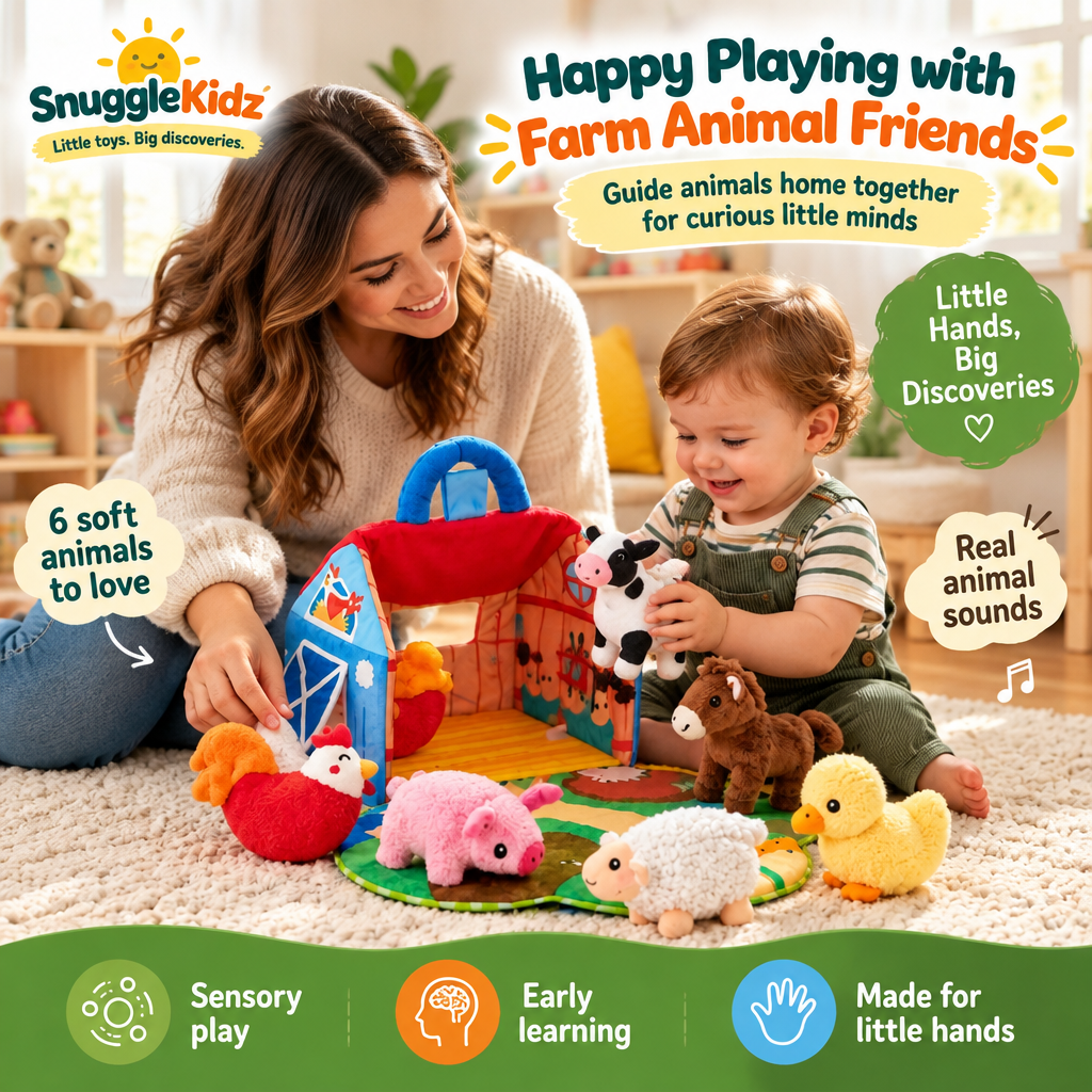 SnuggleKidz™ Plush Farm Animal Set