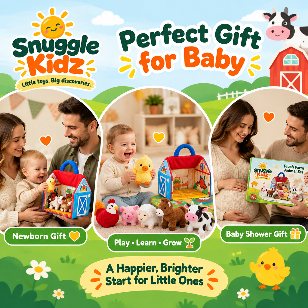 SnuggleKidz™ Plush Farm Animal Set