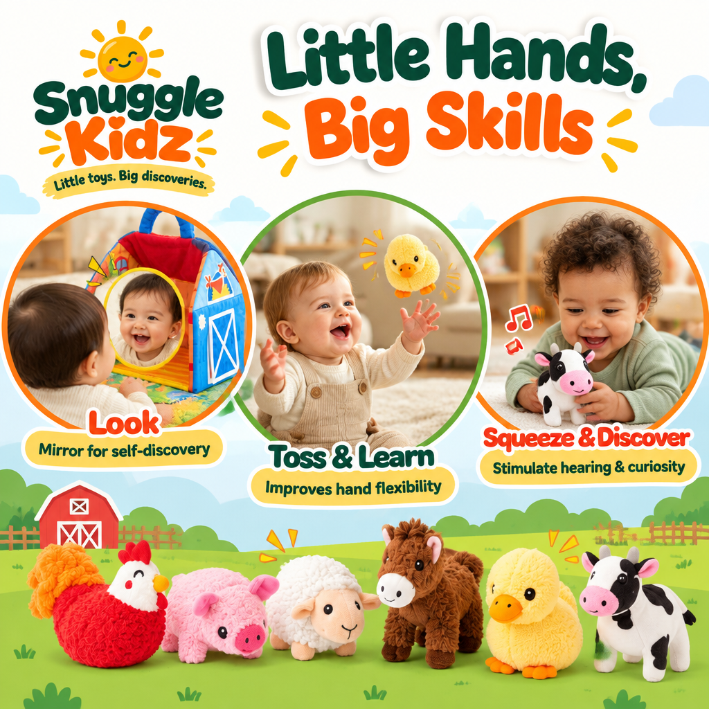 SnuggleKidz™ Plush Farm Animal Set