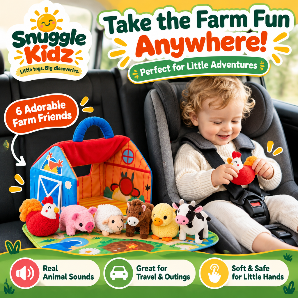SnuggleKidz™ Plush Farm Animal Set