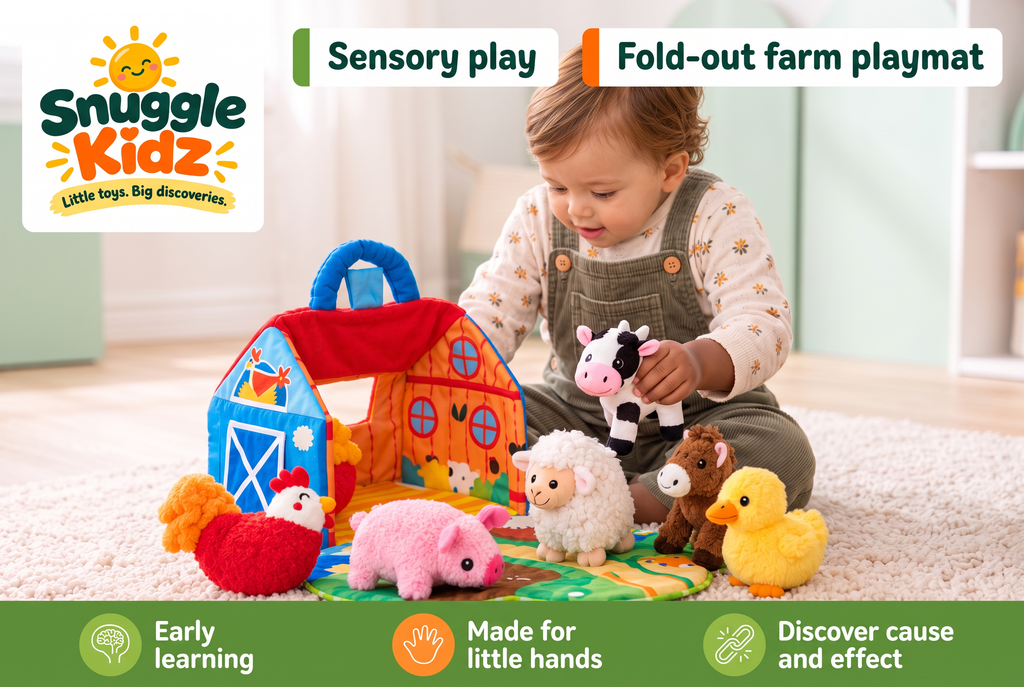 SnuggleKidz™ Plush Farm Animal Set